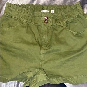 Army green shorts